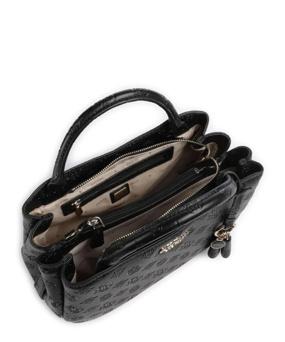 Phoebe Peony Debossed Handtasche Lederimitat schwarz