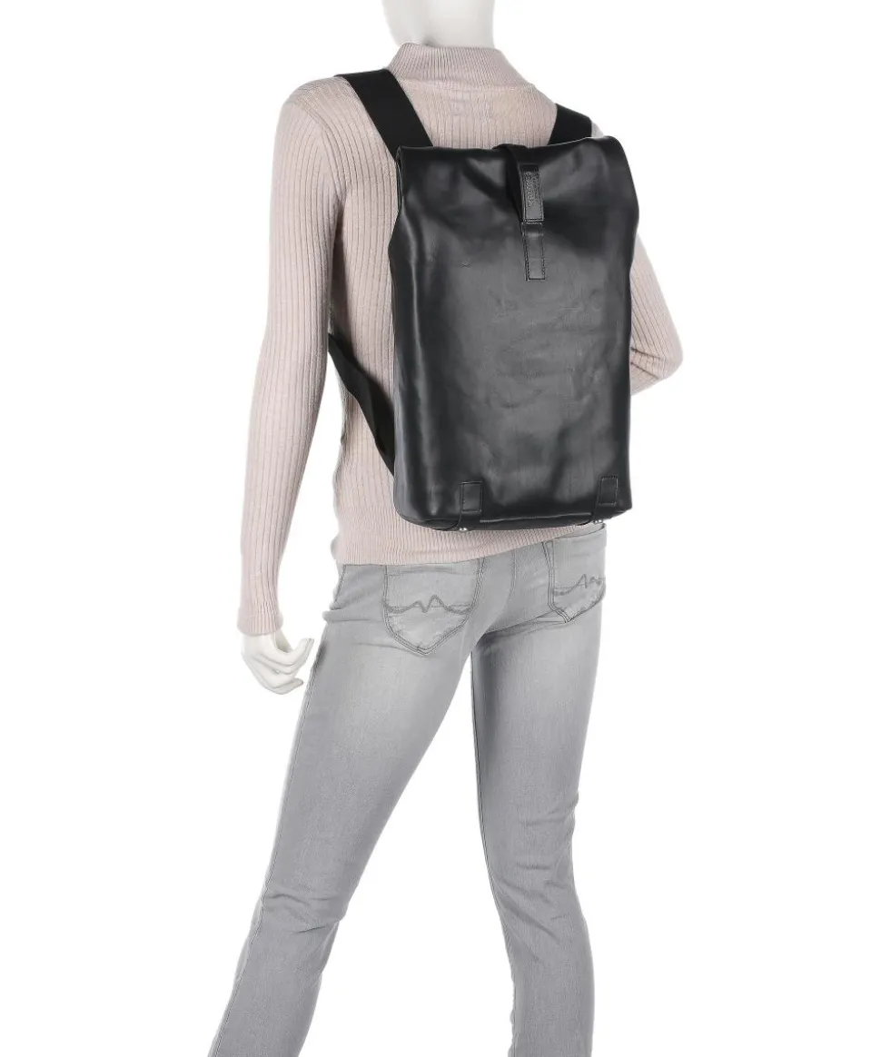 Pickwick Leather Small Rolltop Rucksack 13″ genarbtes Rindsleder schwarz