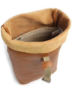 Pickwick Leather Small Rolltop Rucksack 13″ genarbtes Rindsleder cognac