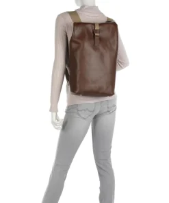 Pickwick Leather Small Rolltop Rucksack 13″ genarbtes Rindsleder dunkelbraun
