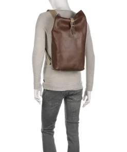 Pickwick Leather Small Rolltop Rucksack 13″ genarbtes Rindsleder dunkelbraun