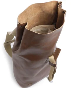 Pickwick Leather Small Rolltop Rucksack 13″ genarbtes Rindsleder dunkelbraun