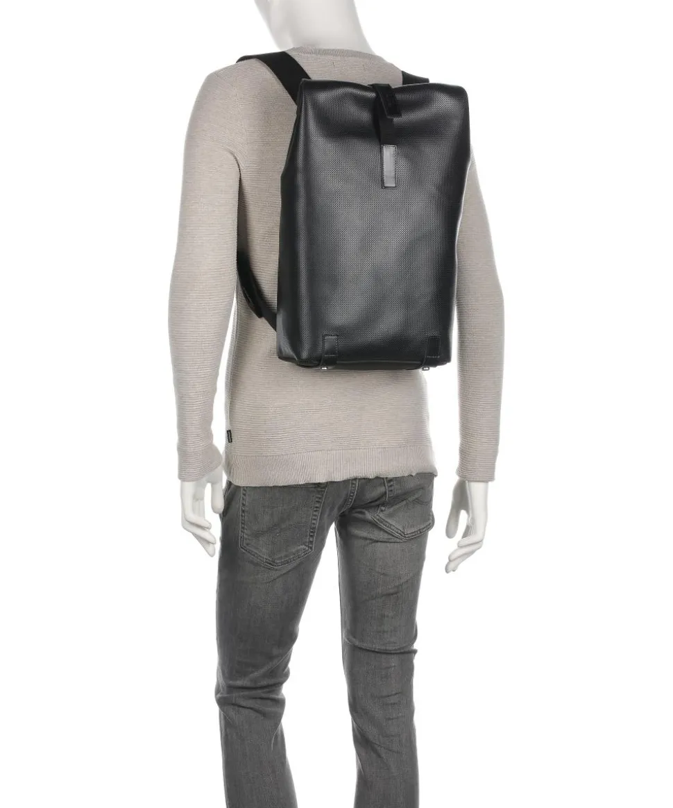 Pickwick Reflective Leather Small Rolltop Rucksack 13″ Canvas schwarz