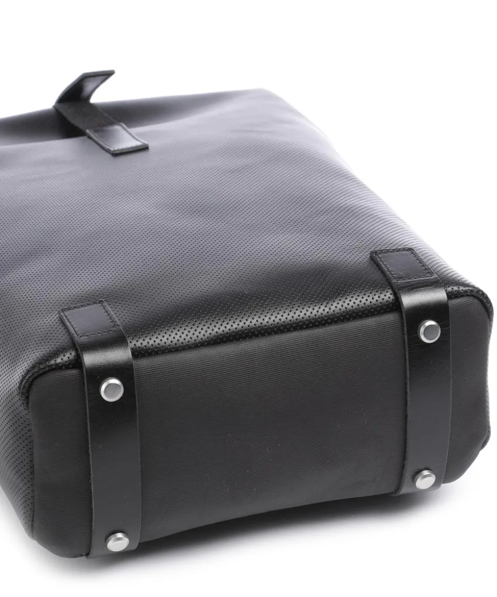 Pickwick Reflective Leather Small Rolltop Rucksack 13″ Canvas schwarz