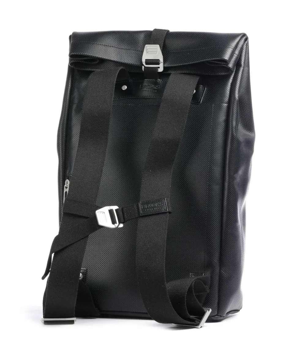 Pickwick Reflective Leather Large Rolltop Rucksack 15″ Canvas schwarz