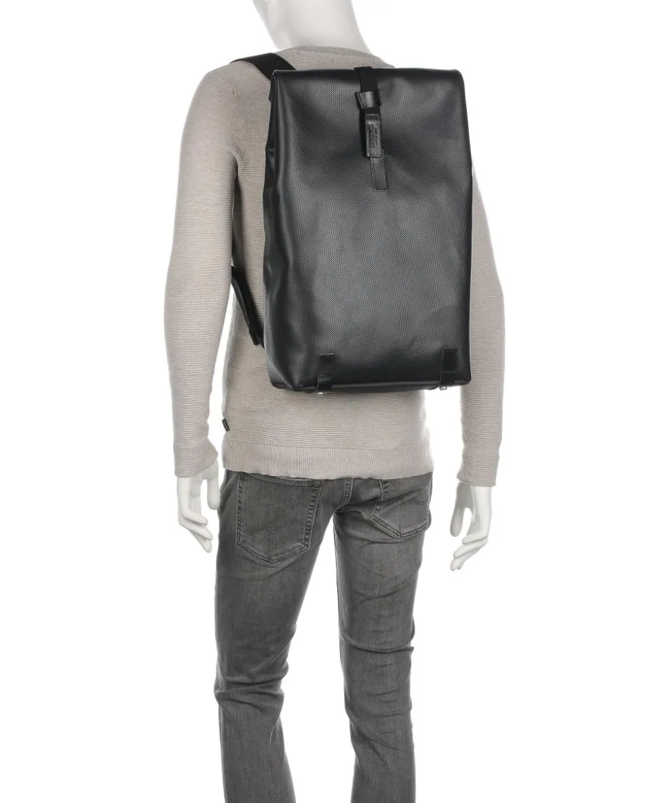 Pickwick Reflective Leather Large Rolltop Rucksack 15″ Canvas schwarz