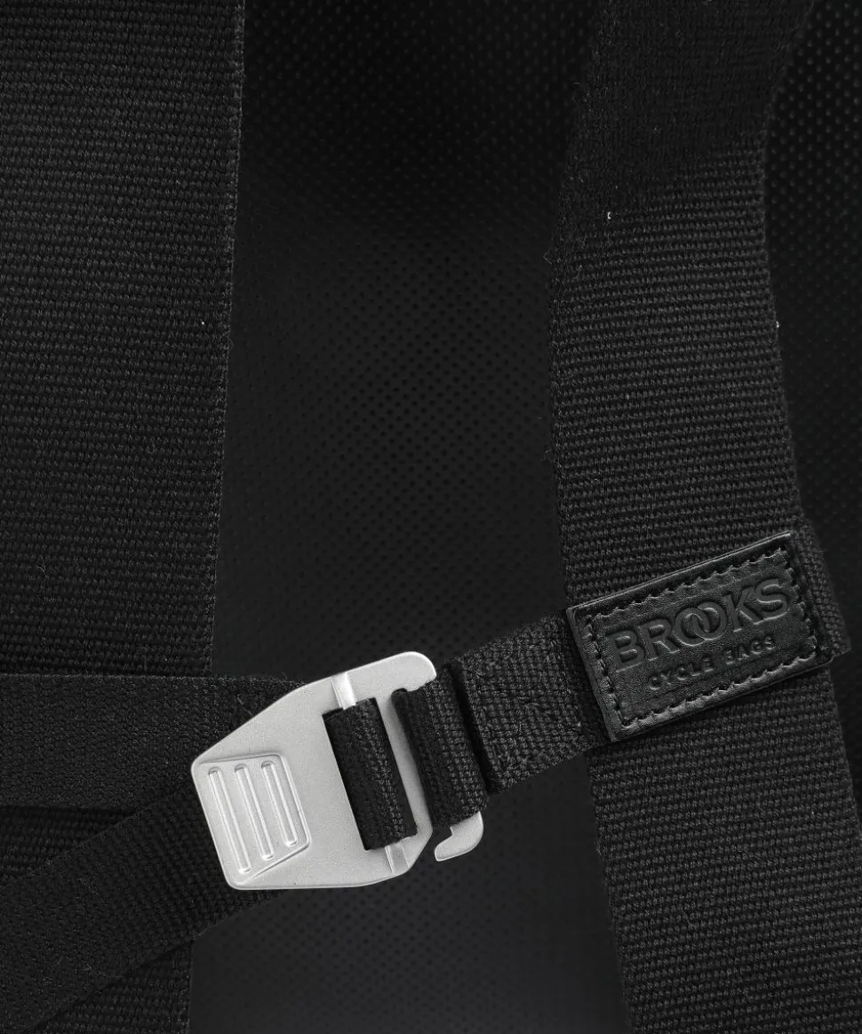 Pickwick Reflective Leather Large Rolltop Rucksack 15″ Canvas schwarz