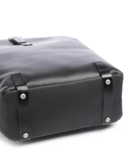 Pickwick Reflective Leather Large Rolltop Rucksack 15″ Canvas schwarz