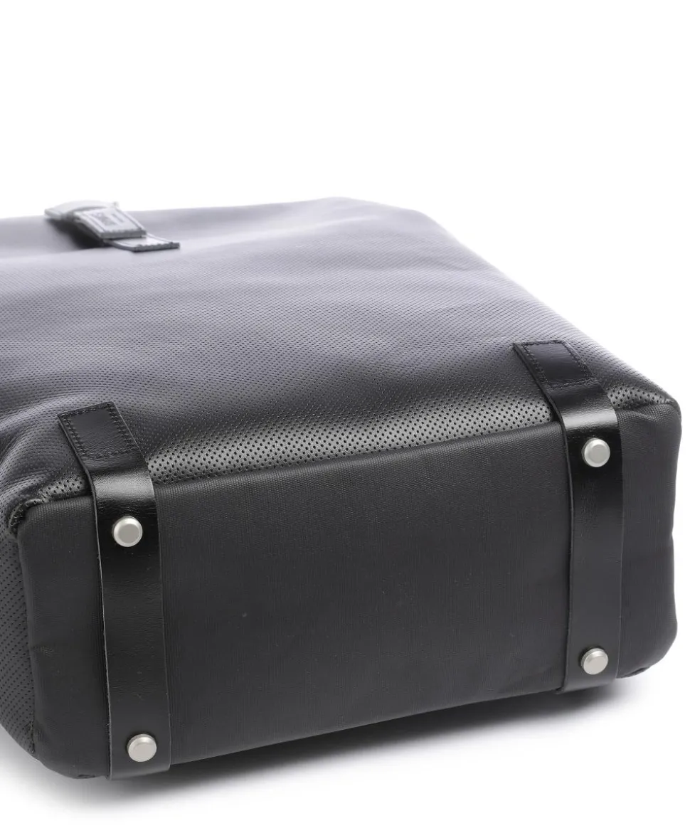 Pickwick Reflective Leather Large Rolltop Rucksack 15″ Canvas schwarz