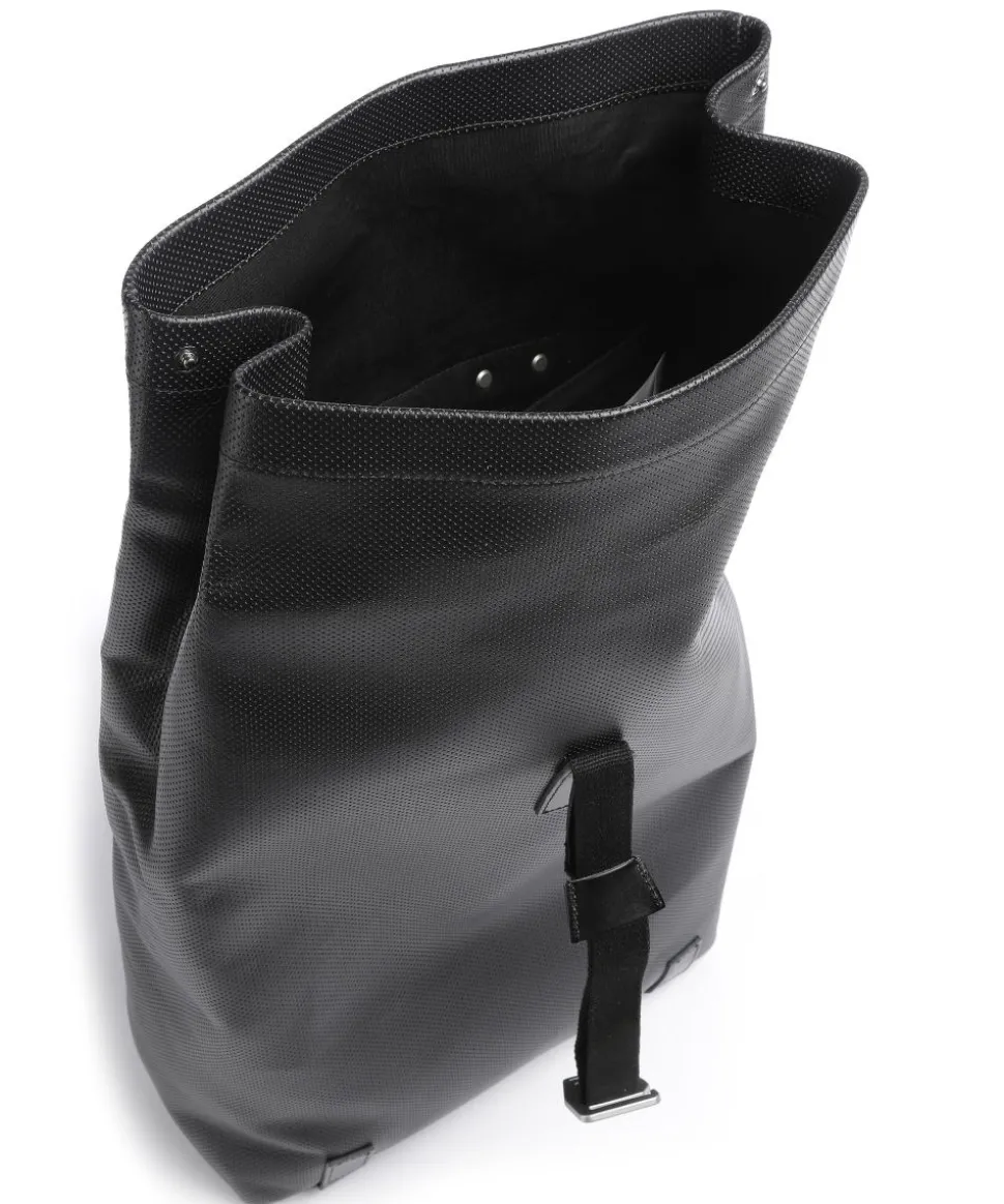Pickwick Reflective Leather Large Rolltop Rucksack 15″ Canvas schwarz