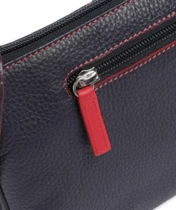 Pienza Umhängetasche genarbtes Leder dunkelblau