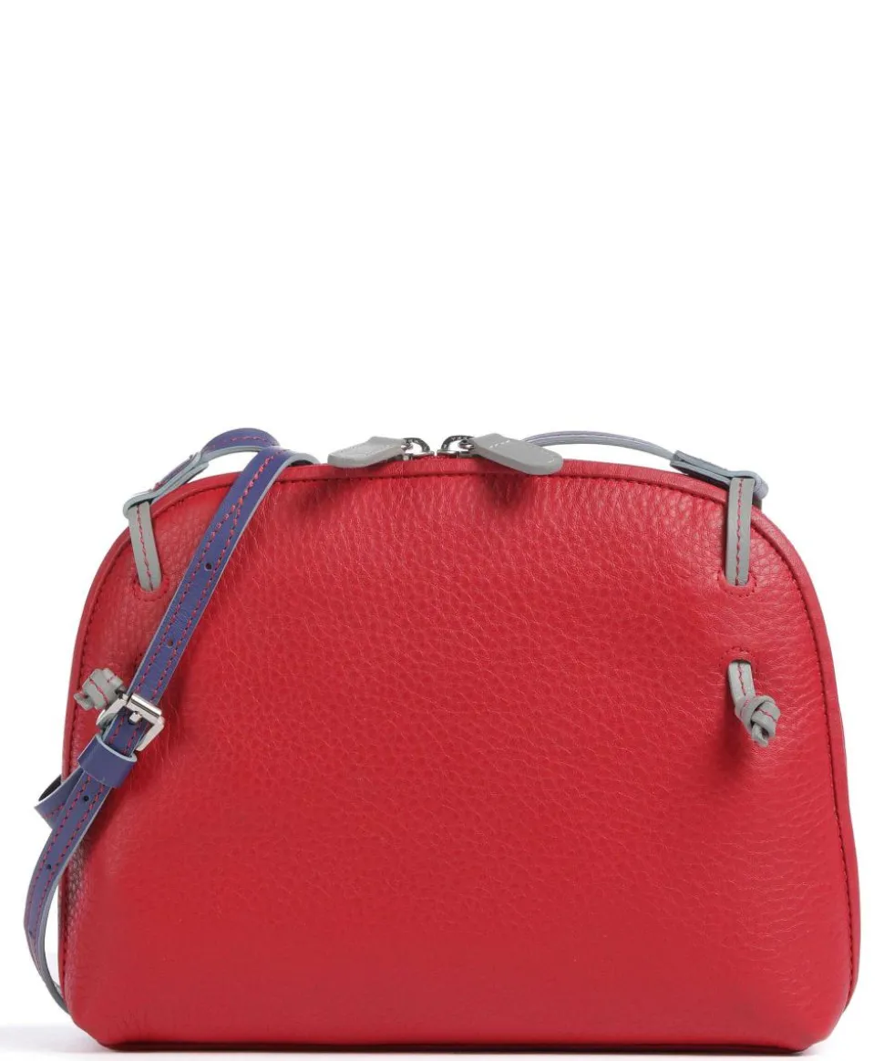 Pienza Umhängetasche genarbtes Leder rot