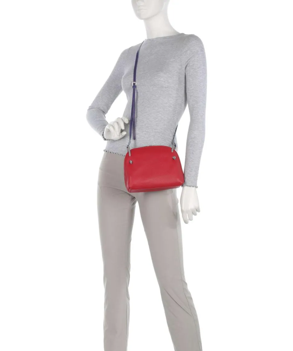 Pienza Umhängetasche genarbtes Leder rot