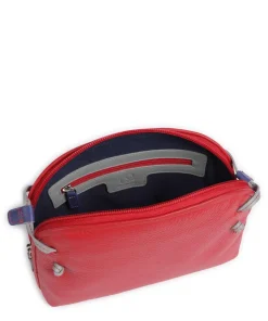 Pienza Umhängetasche genarbtes Leder rot