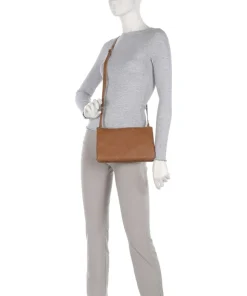 Pienza Umhängetasche genarbtes Leder cognac