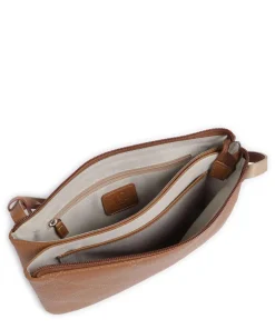 Pienza Umhängetasche genarbtes Leder cognac