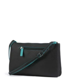 Pienza Umhängetasche genarbtes Leder schwarz