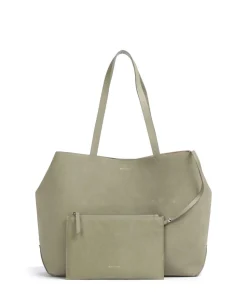 Pija Shopper aufgerautes Kalbsleder graugrün