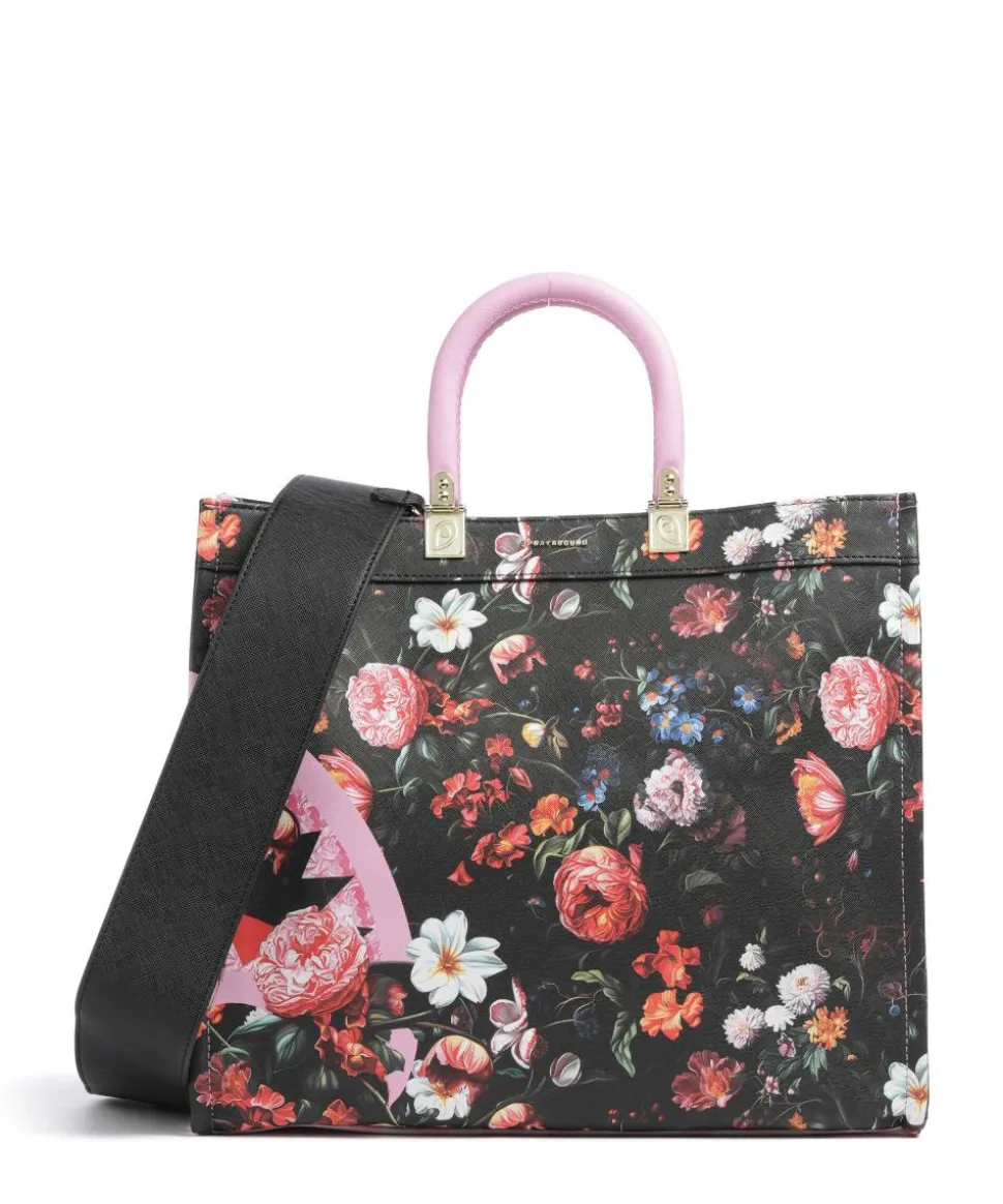Pink Flowers Handtasche Kunststoff mehrfarbig