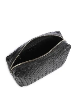 Piuma Kaia Umhängetasche fein genarbtes Leder schwarz