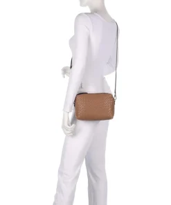 Piuma Kaia Umhängetasche fein genarbtes Leder braun