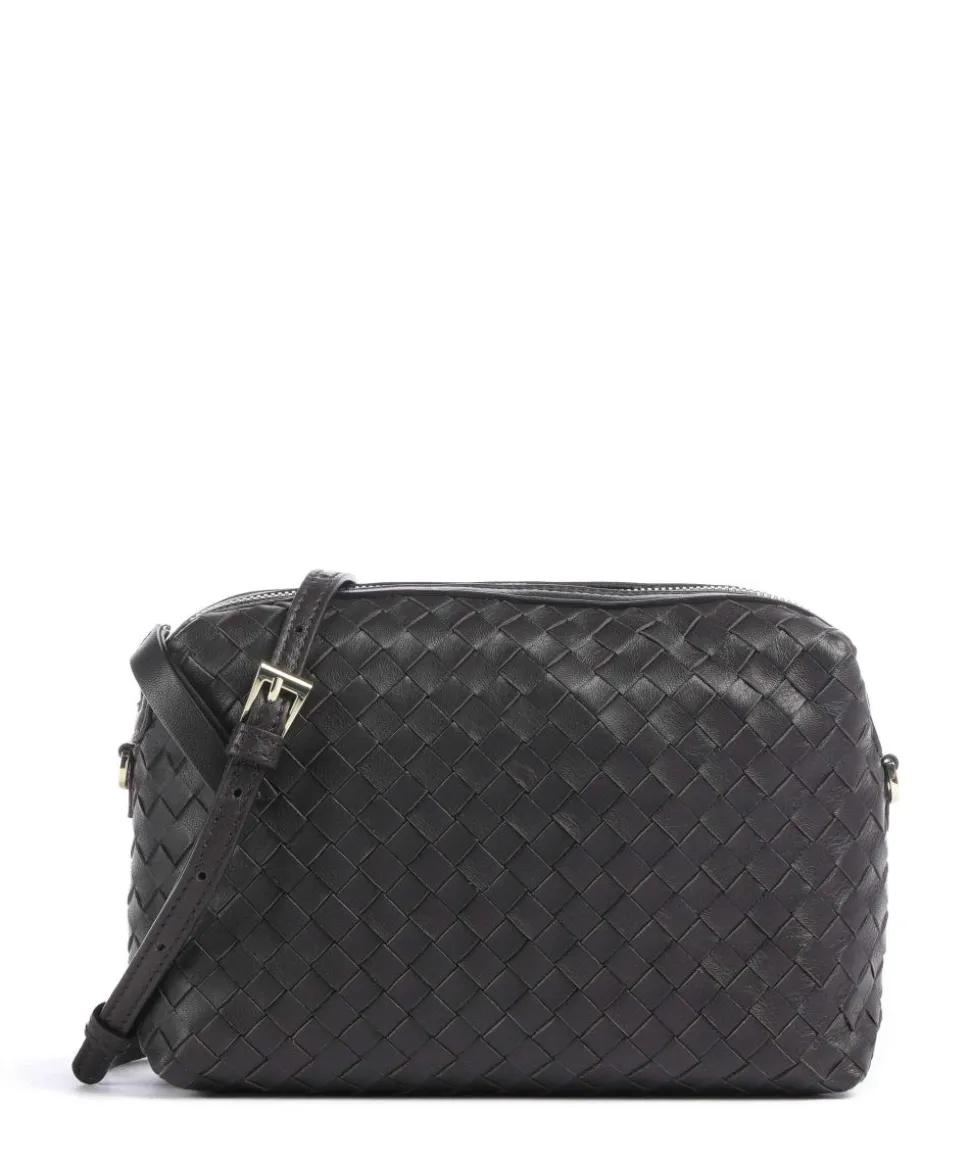 Piuma Kaia Umhängetasche fein genarbtes Leder dunkelbraun