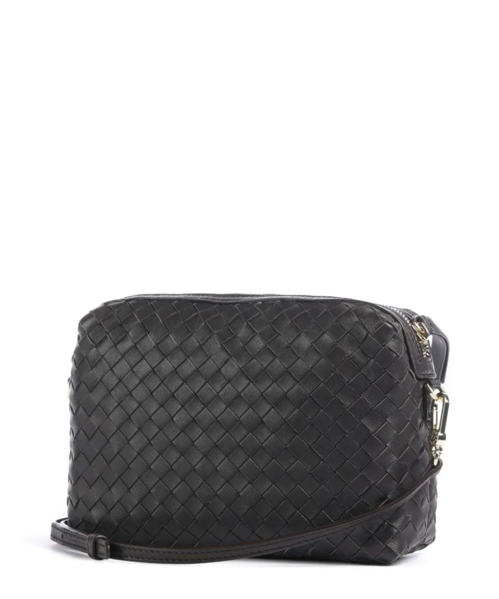 Piuma Kaia Umhängetasche fein genarbtes Leder dunkelbraun