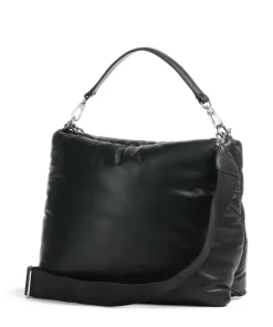 Piuma_Lucido Puffer Beuteltasche fein genarbtes Leder schwarz