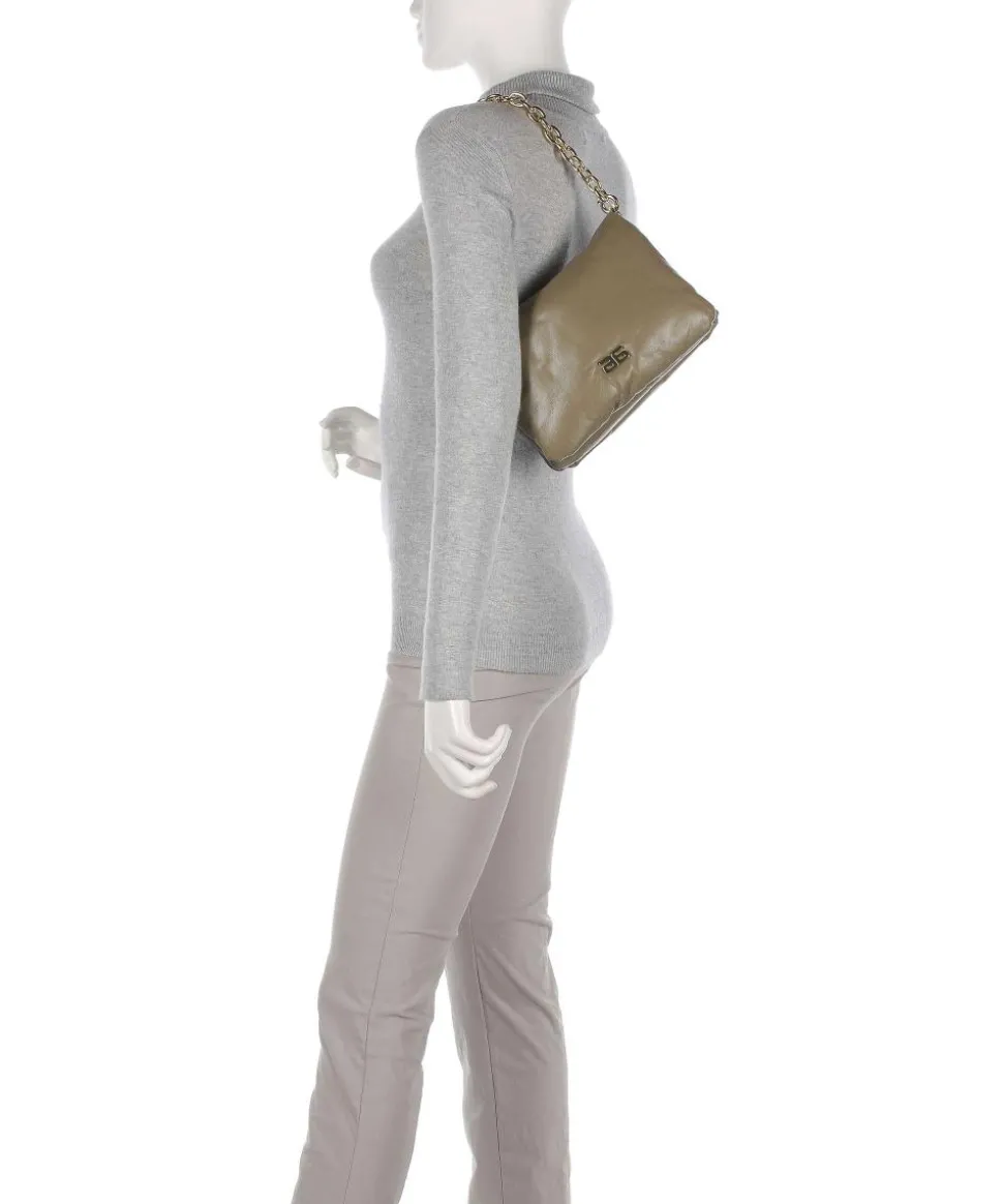 Piuma_Lucido Puffer Schultertasche weiches Rindsleder taupe