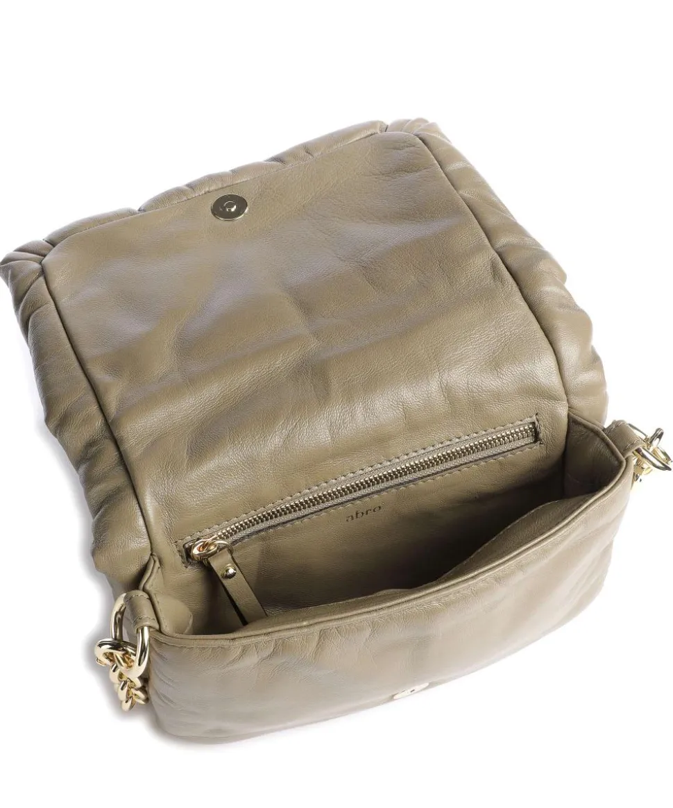 Piuma_Lucido Puffer Schultertasche weiches Rindsleder taupe