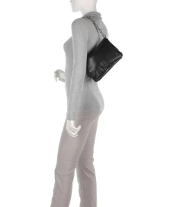 Piuma_Lucido Puffer Schultertasche weiches Rindsleder schwarz