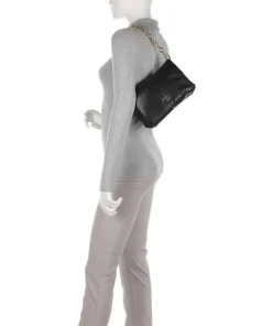 Piuma_Lucido Puffer Schultertasche weiches Rindsleder schwarz