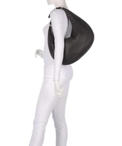 Piuma Nana Beuteltasche fein genarbtes Leder dunkelbraun