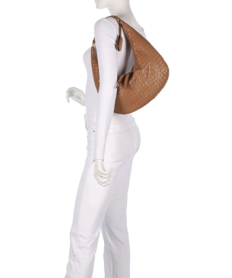 Piuma Nana Small Beuteltasche fein genarbtes Leder braun