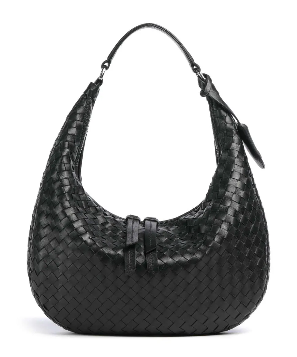 Piuma Nana Small Beuteltasche fein genarbtes Leder schwarz