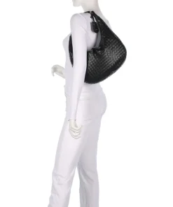 Piuma Nana Small Beuteltasche fein genarbtes Leder schwarz