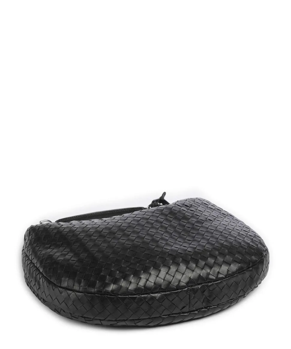 Piuma Nana Small Beuteltasche fein genarbtes Leder schwarz