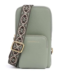 Pixie Handytasche genarbtes Rindsleder graugrün