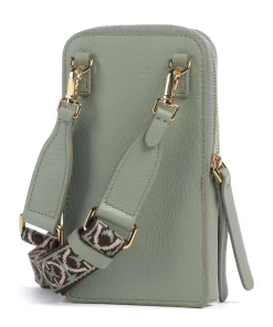 Pixie Handytasche genarbtes Rindsleder graugrün