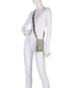 Pixie Handytasche genarbtes Rindsleder graugrün