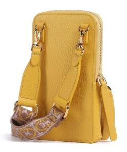Pixie Handytasche genarbtes Rindsleder senfgelb