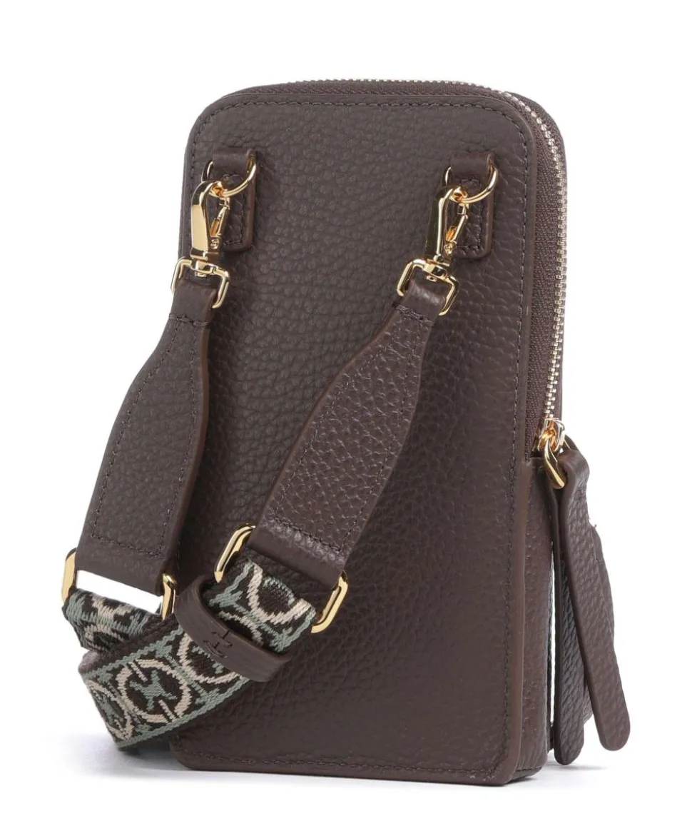 Pixie Handytasche genarbtes Rindsleder dunkelbraun