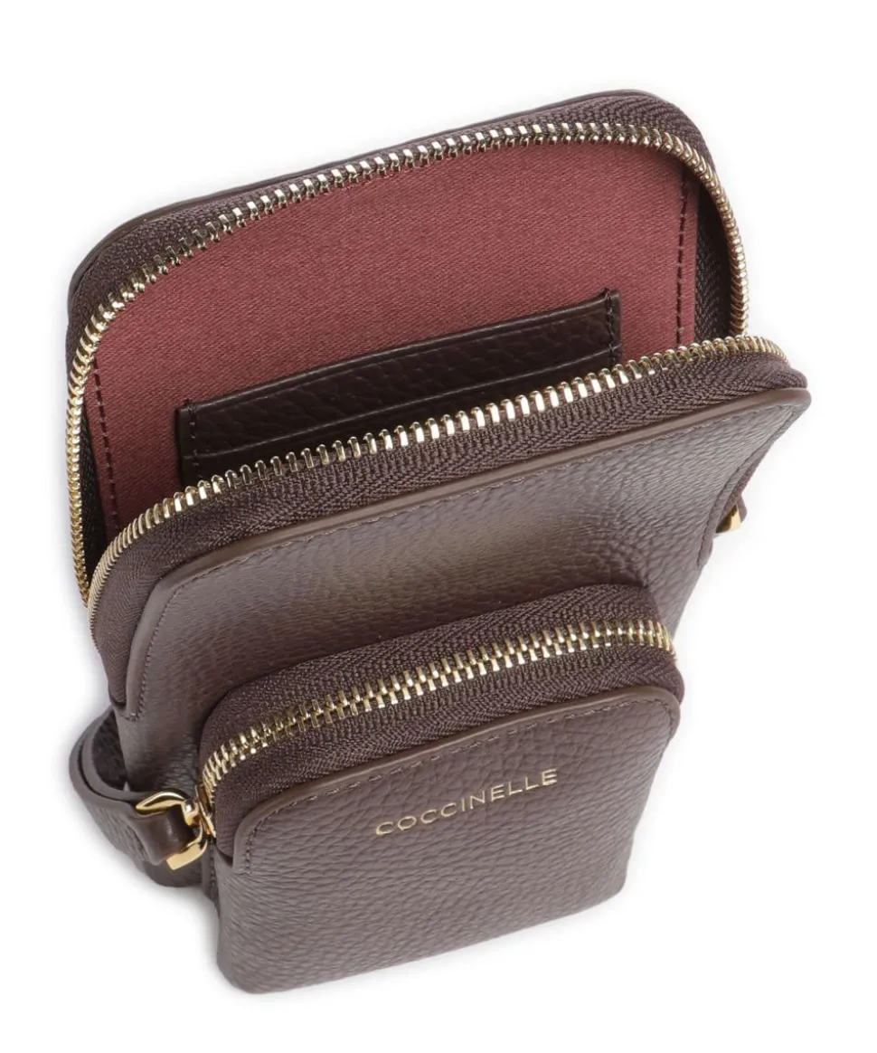 Pixie Handytasche genarbtes Rindsleder dunkelbraun