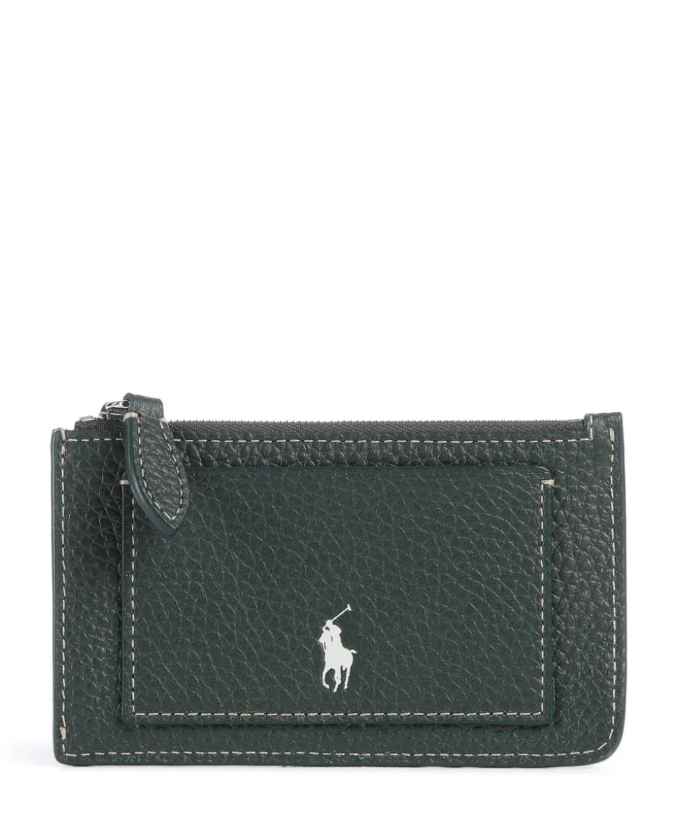 Play Small Kreditkartenetui genarbtes Rindsleder dunkelgrün