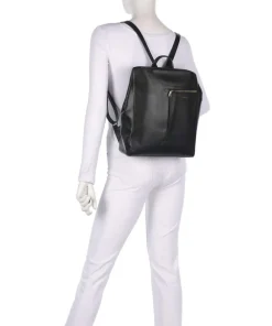 Pockets Icon Rucksack fein genarbtes Rindsleder schwarz