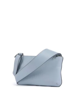 Pockets Icon Umhängetasche fein genarbtes Rindsleder hellblau