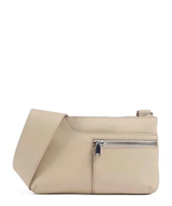 Pockets Icon Umhängetasche fein genarbtes Rindsleder beige