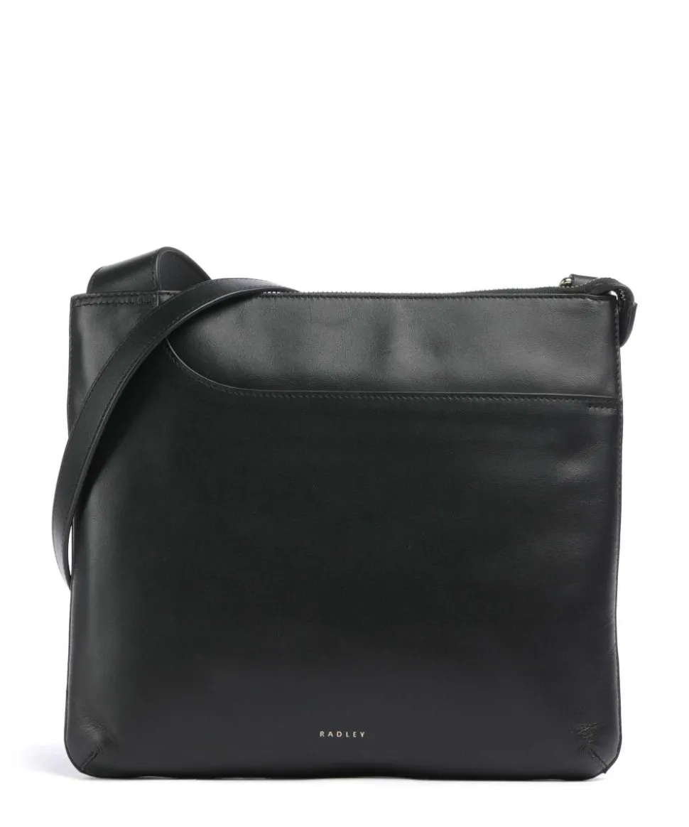 Pockets Large Umhängetasche fein genarbtes Leder schwarz