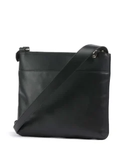 Pockets Large Umhängetasche fein genarbtes Leder schwarz