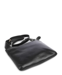 Pockets Large Umhängetasche fein genarbtes Leder schwarz